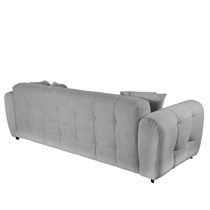 Artekko Sara Τριθέσιος Καναπές με Ανοιχτό Γκρι Μπουκλέ Ύφασμα (240x100x80)cm