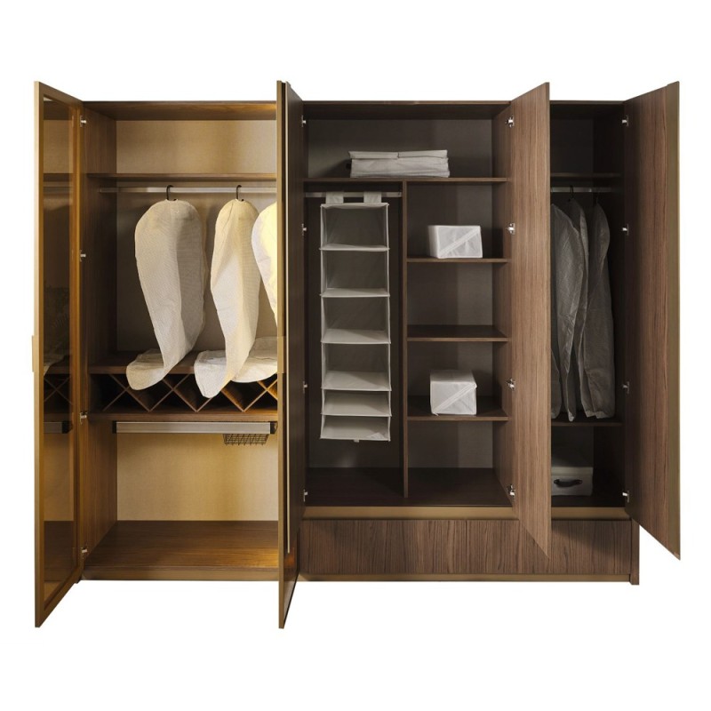 Artekko Midnight Εκρού Υφασμάτινο Διπλό Κρεβάτι (260x230x125)cm για Στρώμα(180x200) MDF 2pcs Κομοδίνα (65x48x40)cm Ντουλάπα με Καθρέπτη και Φωτισμό (270x63x230)cm Συρταριέρα (160x48x78)cm και Καθρέπτη (90x90x5)cm