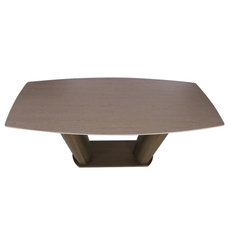 Artekko Stone Καφέ Τραπεζαρία MDF με Όψη Πέτρας στην Επιφάνεια (200x100x78)cm