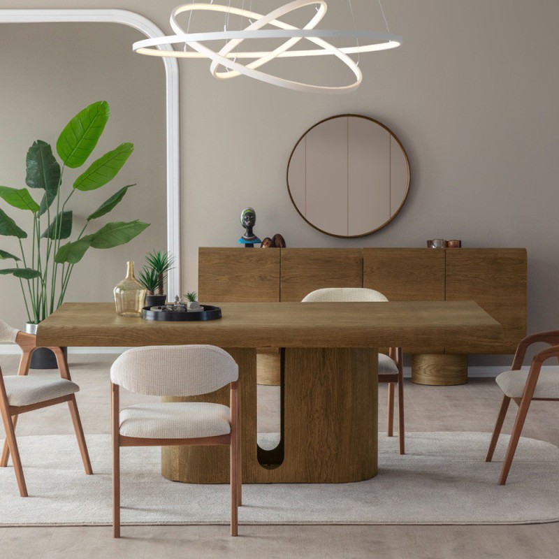 Artekko Asos Καφέ Τραπεζαρία MDF (200x110x77)cm