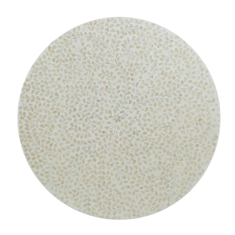 Artekko Ivory Τραπέζι Σαλονιού MDF Capiz Άσπρο Μπεζ (89x89x41)cm