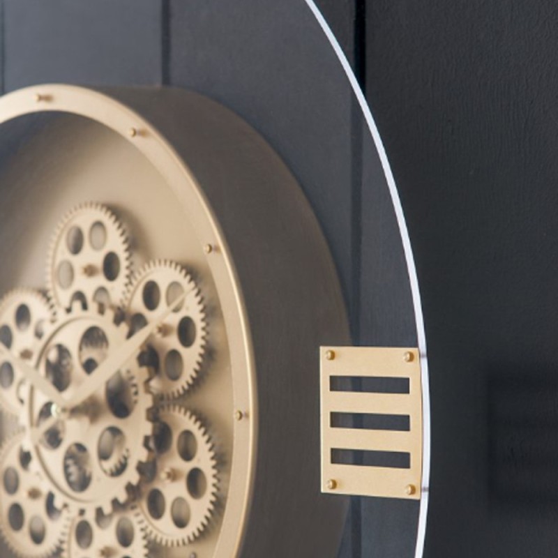 Artekko Clock Ρολόι Τοίχου με Μηχανιμό Ακρυλικό Μέταλλο Χρυσό (60x60x8)cm