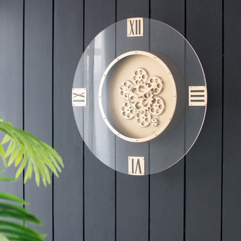 Artekko Clock Ρολόι Τοίχου με Μηχανιμό Ακρυλικό Μέταλλο Χρυσό (60x60x8)cm