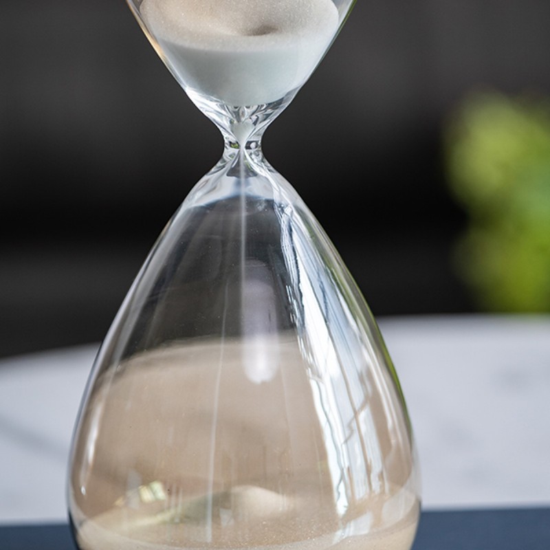 Artekko Hourglass Γυάλινη Διακοσμητική Κλεψύδρα με Λευκή Άμμο (13x13x36.5)cm