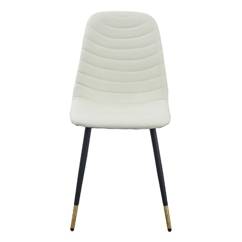 Artekko Quarteto Εκρού Υφασμάτινες Καρέκλες με Μαύρα Μεταλλικά Πόδια (44x55x90)cm 4pcs