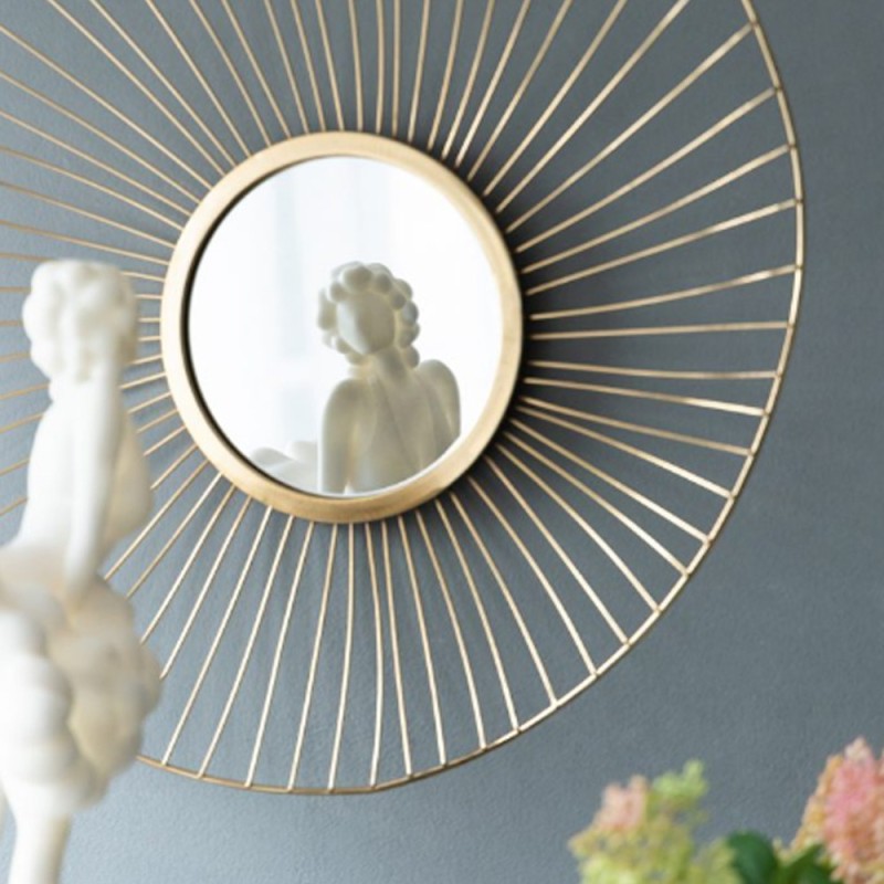 Artekko Triple Χρυσοί Μεταλλικοι Διακοσμητικοί Καθρέπτες Τοίχου (66x13x64.5)cm 3pcs