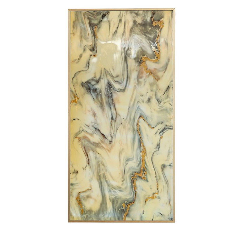 Artekko Assos MDF Πίνακας με Εφέ Μαρμάρου και Χρυσές Λεπτομέρειες (122x5x60)cm