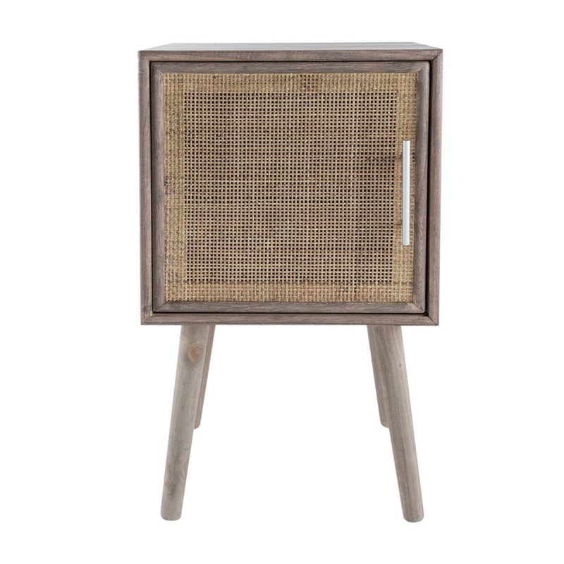 Artekko Cons MDF Κομοδίνο με Ψάθα σε Φυσική Απόχρωση (40x38x72)cm