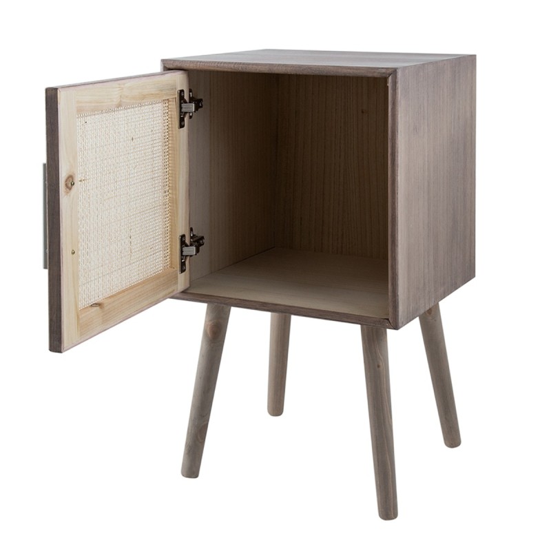 Artekko Cons MDF Κομοδίνο με Ψάθα σε Φυσική Απόχρωση (40x38x72)cm