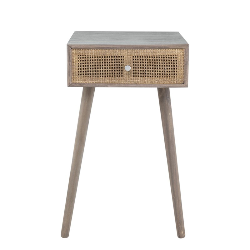 Artekko Cons Καφέ MDF Κονσόλα με Ψάθα (40x37x70)cm