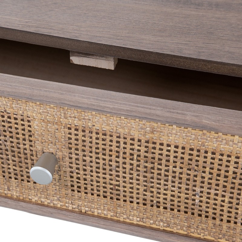 Artekko Cons Καφέ MDF Κονσόλα με Ψάθα (40x37x70)cm