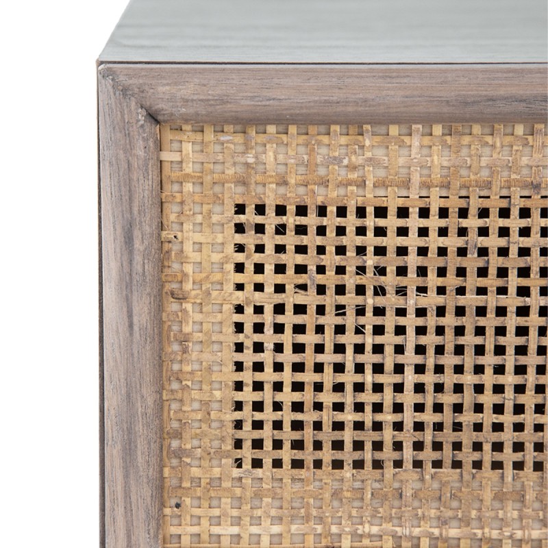 Artekko Cons Καφέ MDF Κονσόλα με Ψάθα (40x37x70)cm