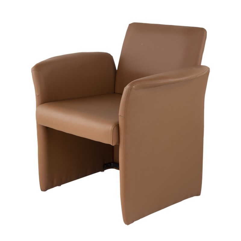 Artekko Throne Πολυθρόνα Μέταλλο Τεχνόδερμα Καφέ (82x66x86)cm