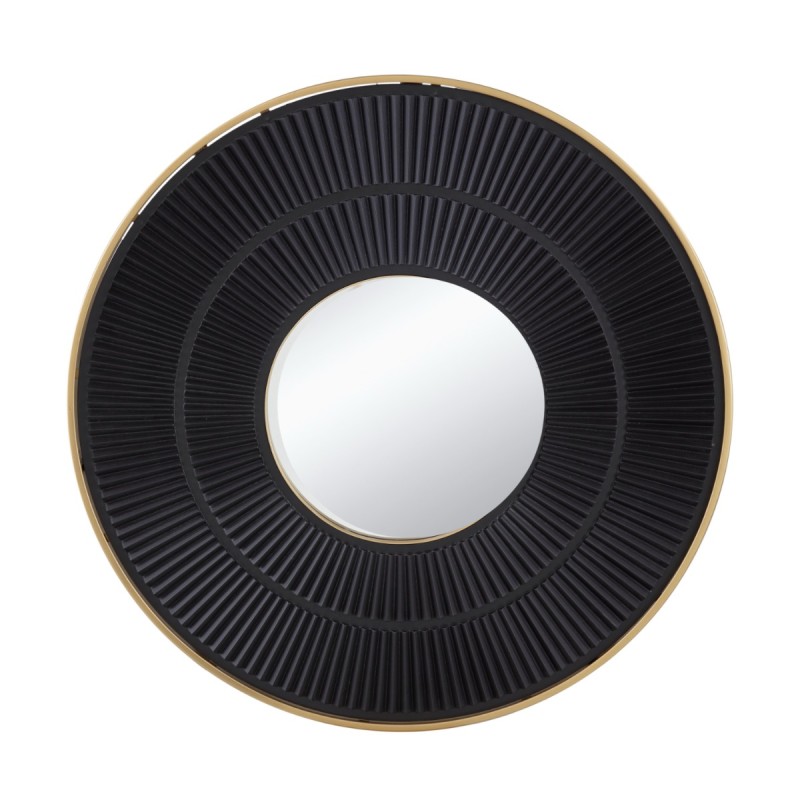 Artekko Carved Μαύρος MDF Καθρέφτης Τοίχου (80x3x80)cm