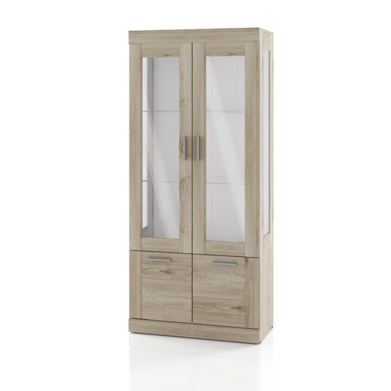 Artekko Azokt Βιτρίνα Δίφυλλη μελαμίνη Μπέζ (80x40x181)cm