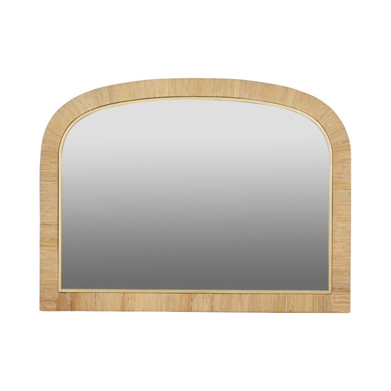 Artekko Bohemian Καθρέφτης Τοίχου με Ρατάν MDF Γυαλί Φυσική Απόχρωση (76x3x102)cm