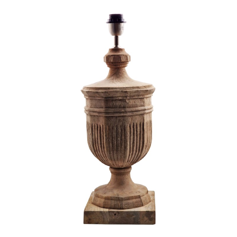 Artekko Camille Ξύλινο Μασίφ Επιτραπέζιο Φωτιστικό Πορτατίφ Ε27 (20x20x56)cm