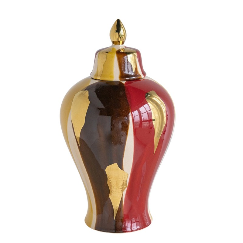 Artekko Ekko Πολύχρωμο Κεραμικό Διακοσμητικό Βάζο με Καπάκι (19.5x19.5x35)cm