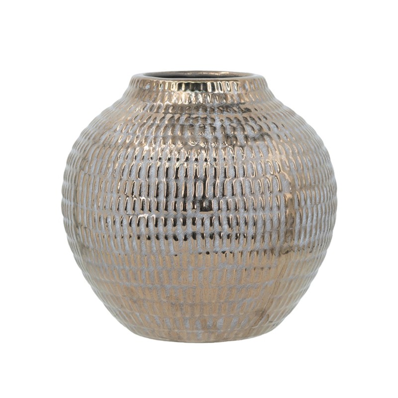 Artekko Tribal Χρυσό Κεραμικό Διακοσμητικό Δοχείο Βάζο (20x20x19)cm