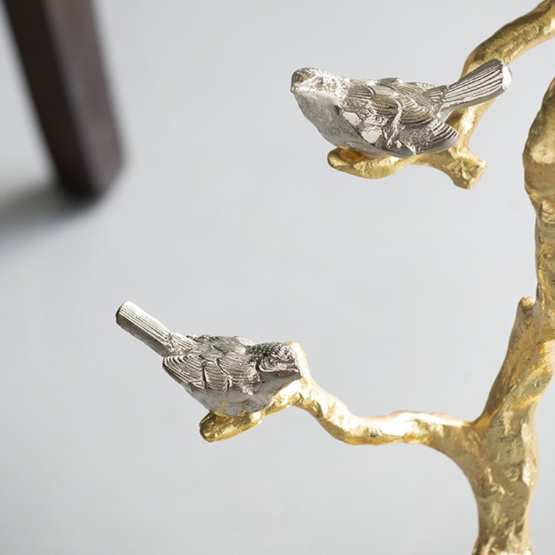 Artekko Branch Τραπέζι Βοηθητικό Μέταλλο Ασημί Χρυσό (43x43x71)cm