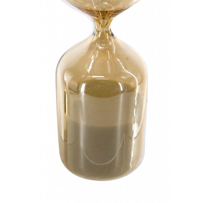 Artekko Hourglass Γυάλινη Κλεψύδρα σε Μελί Απόχρωση με Λευκή Άμμο (6x6x20.2)cm