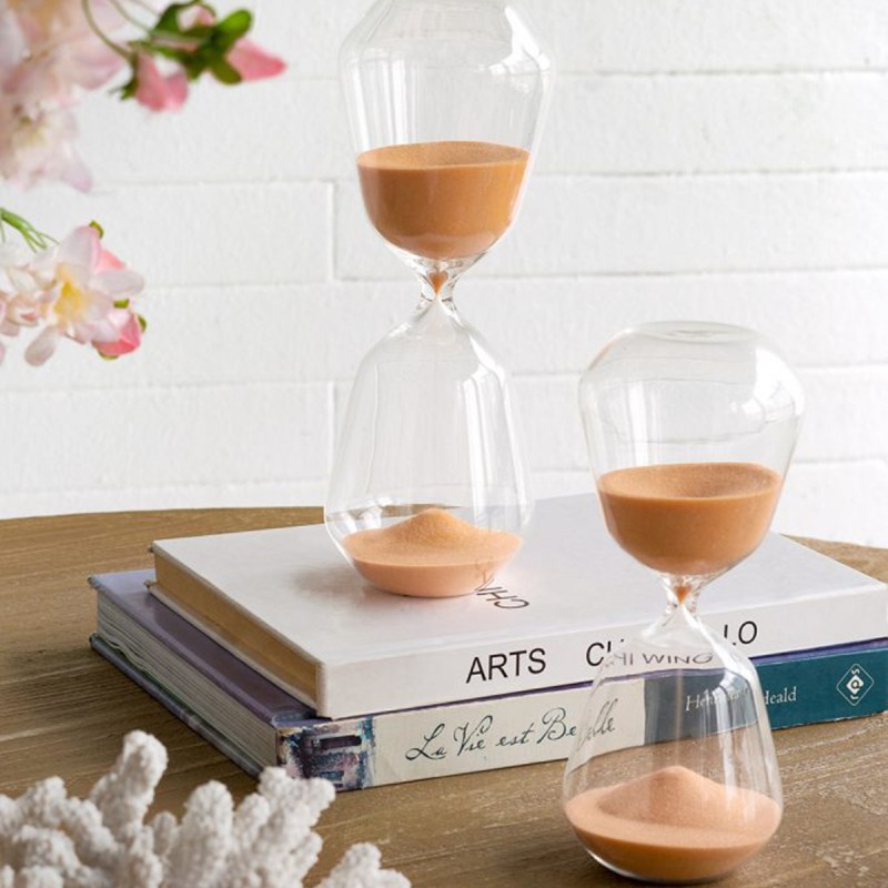 Artekko Hourglass Γυάλινη Κλεψύδρα με Πορτοκαλί Άμμο (9x9x25.4)cm