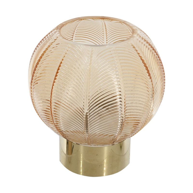 Artekko Aphelios Γυάλινο Κηροπήγιο σε Μελί Απόχρωση (15x15x17)cm