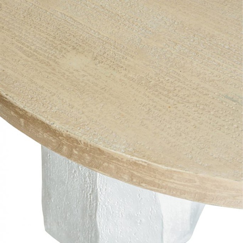 Artekko Alcott Τραπέζι Σαλονιού από Μαγνήσιο και Ξύλο Ελάτης σε Λευκό και Εκρού (Φ90x40)cm