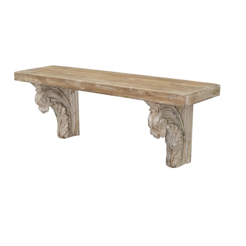 Artekko Alcott Ράφι Τοίχου από Μαγνήσιο και Ξύλο Ελάτης σε Λευκή Πατίνα με Φυσική Απόχρωση (110x29x40)cm