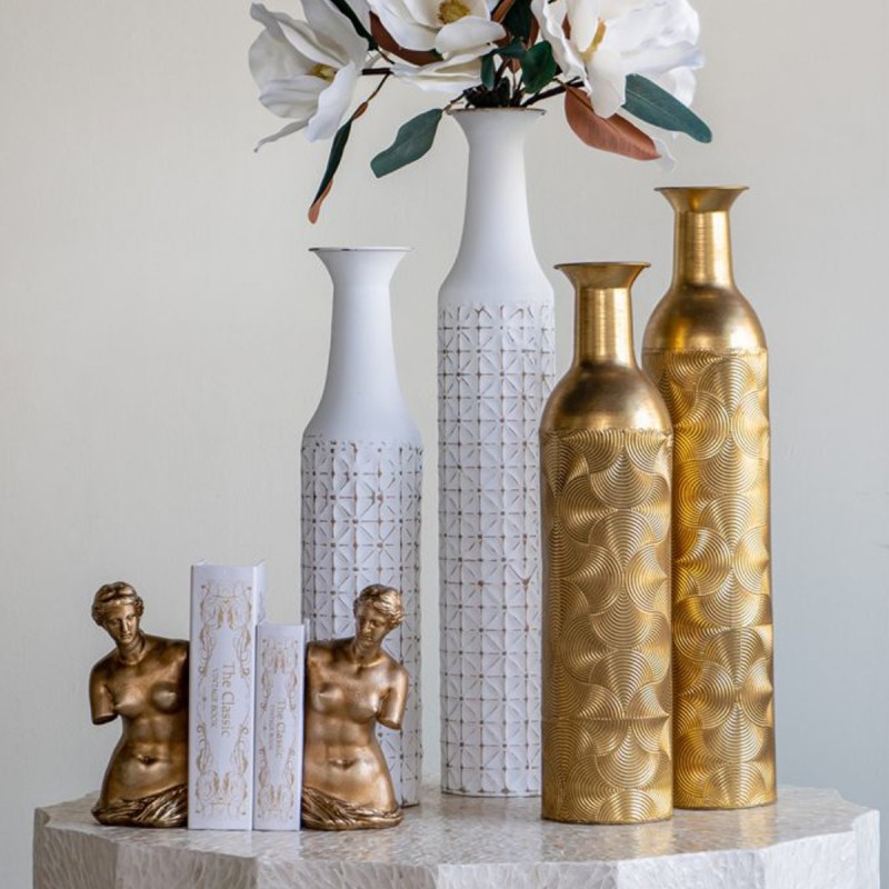 Artekko Bookends Χρυσοί Βιβλιοστάτες Ρητίνης με Γυναικεία Φιγούρα (11.5x13x26)cm 2pcs