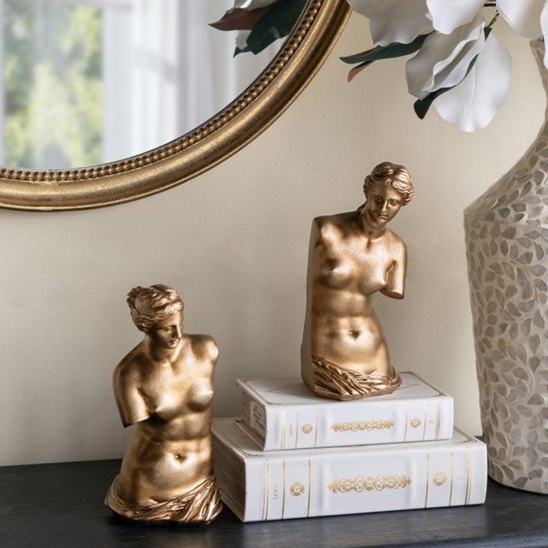Artekko Bookends Χρυσοί Βιβλιοστάτες Ρητίνης με Γυναικεία Φιγούρα (11.5x13x26)cm 2pcs