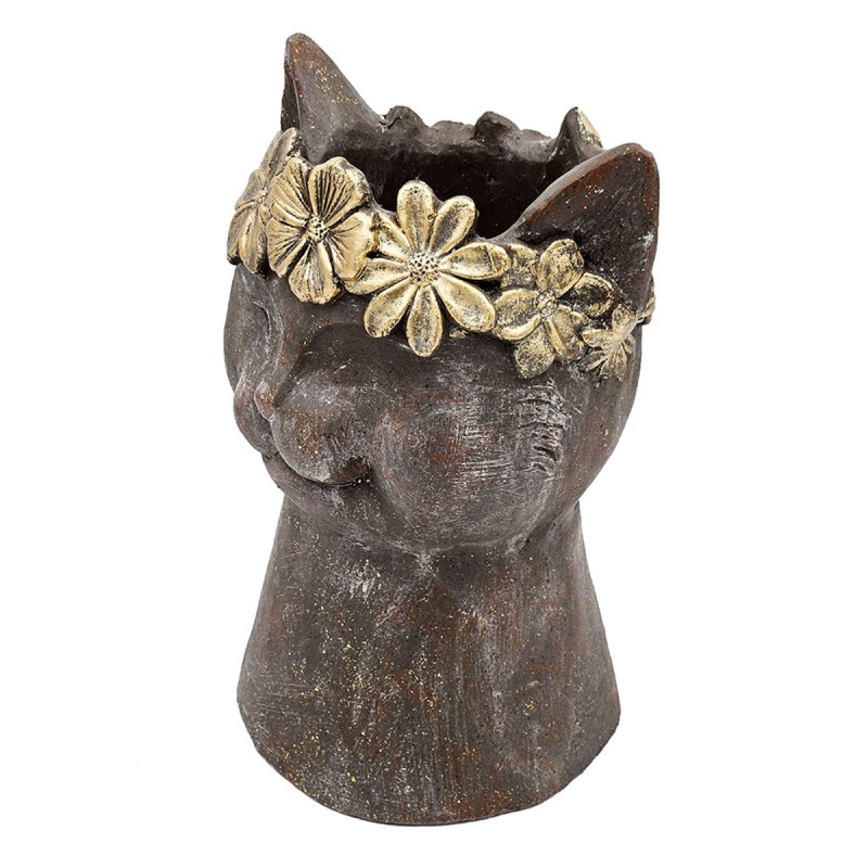 Artekko Animal Καφέ Κασπό με Κεφάλι Γάτας από Μαγνήσιο (21.5x19.5x31.5)cm