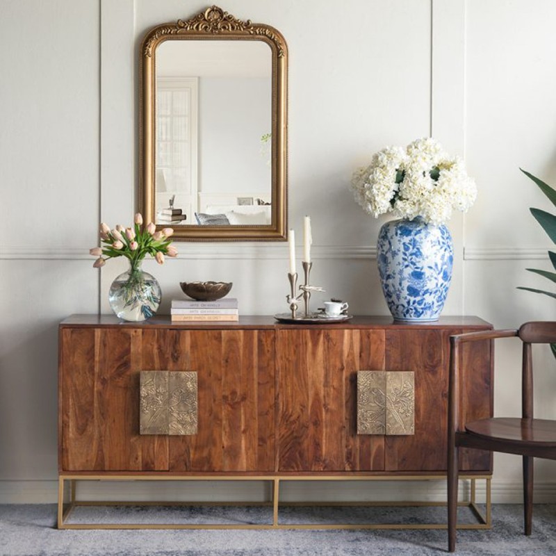 Artekko Aphelios Διάφανο Γυάλινο Βάζο Διακοσμημένο με Μπλε Λουλούδια (20.3x20.3x22.9)cm