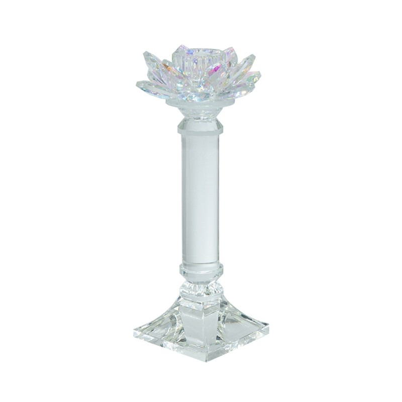 Artekko Lotus Διάφανο Γυάλινο Κηροπήγιο (10.8x10.8x23)cm