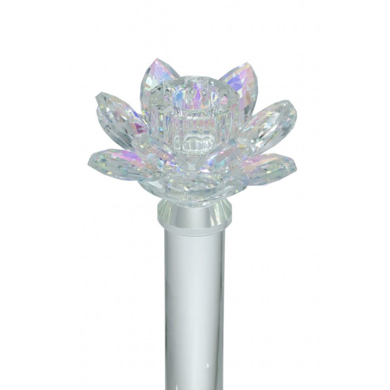 Artekko Lotus Διάφανο Γυάλινο Κηροπήγιο (10.8x10.8x23)cm