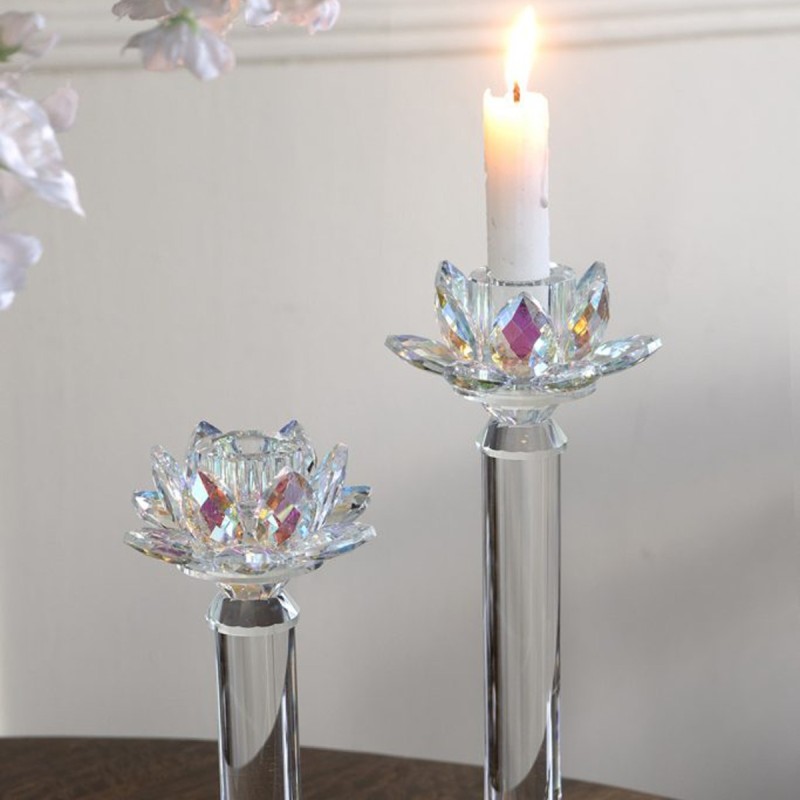 Artekko Lotus Διάφανο Γυάλινο Κηροπήγιο (10.8x10.8x23)cm