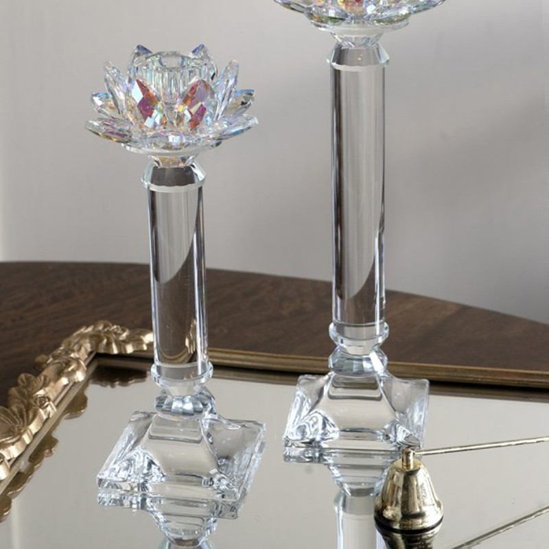 Artekko Lotus Διάφανο Γυάλινο Κηροπήγιο (10.8x10.8x23)cm