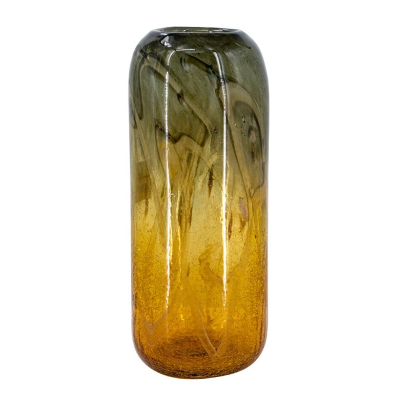 Artekko Sunset Γυάλινο Διακοσμητικό Βάζο σε Πορτοκαλί και Μαύρη Απόχρωση (14.5x14.5x38)cm