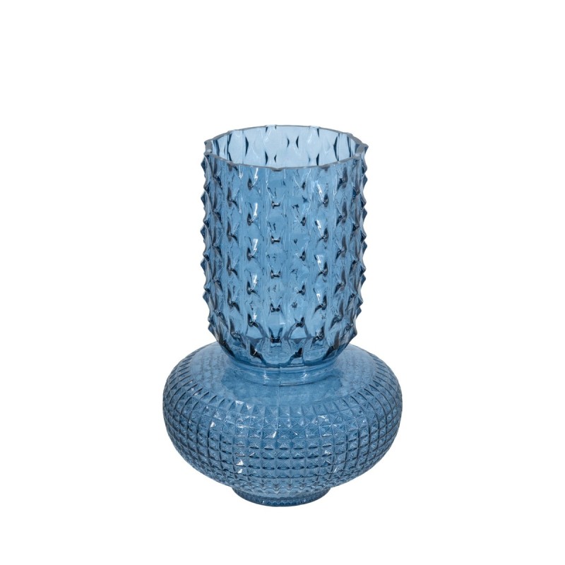 Artekko Glassy Μπλε Γυάλινο Βάζο (21.5x21.5x32.6)cm