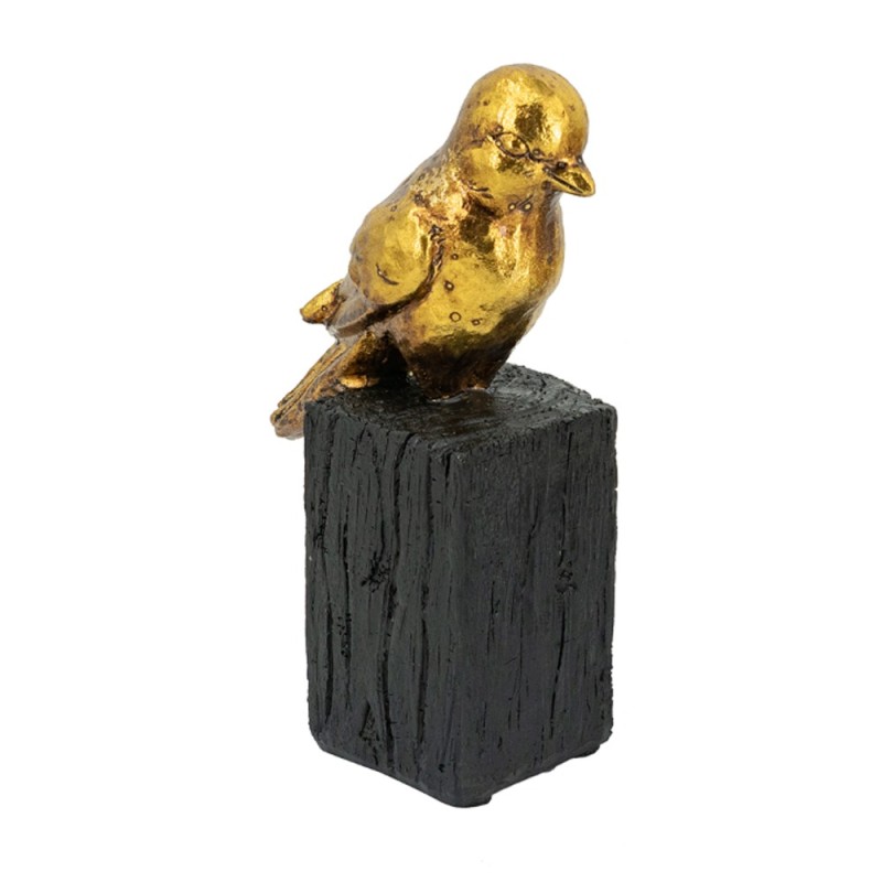 Artekko Animal Χρυσό Επιτραπέζιο Διακοσμητικό Ρητίνης με Πουλάκι (10.8x6x18.5)cm