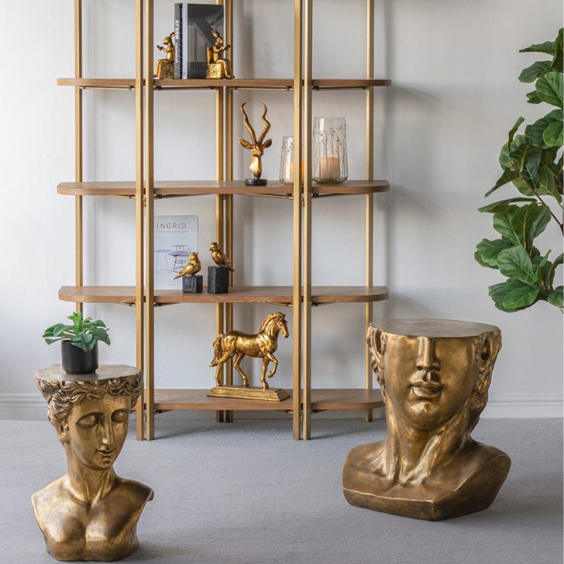 Artekko Animal Χρυσό Επιτραπέζιο Διακοσμητικό Ρητίνης με Πουλάκι (10.8x6x18.5)cm