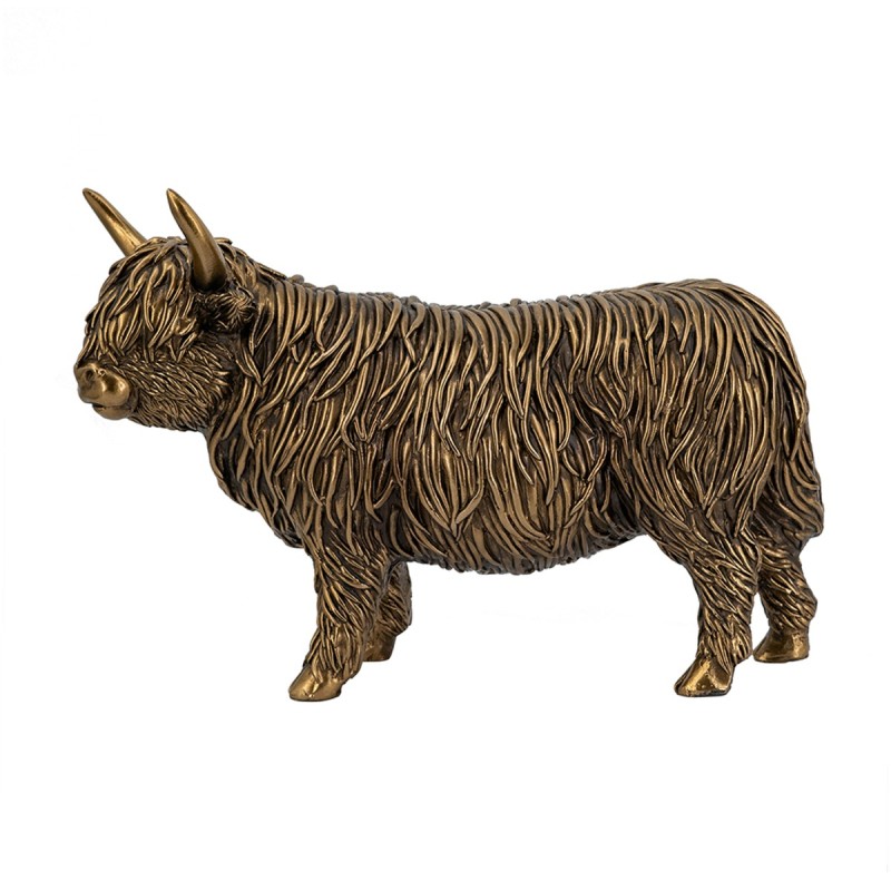 Artekko Animal Μπρονζέ Επιτραπέζια Διακοσμητική Αγελάδα από Ρητίνη (25x9x18)cm