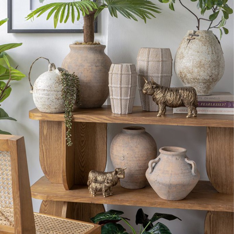 Artekko Animal Μπρονζέ Επιτραπέζιες Διακοσμητικές Αγελάδες από Ρητίνη (19x10.8x13.8)cm