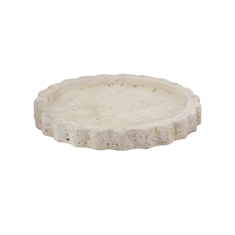 Artekko Cement Μπεζ Διακοσμητικός Τσιμεντένιος Δίσκος (25.3x25.3x3)cm