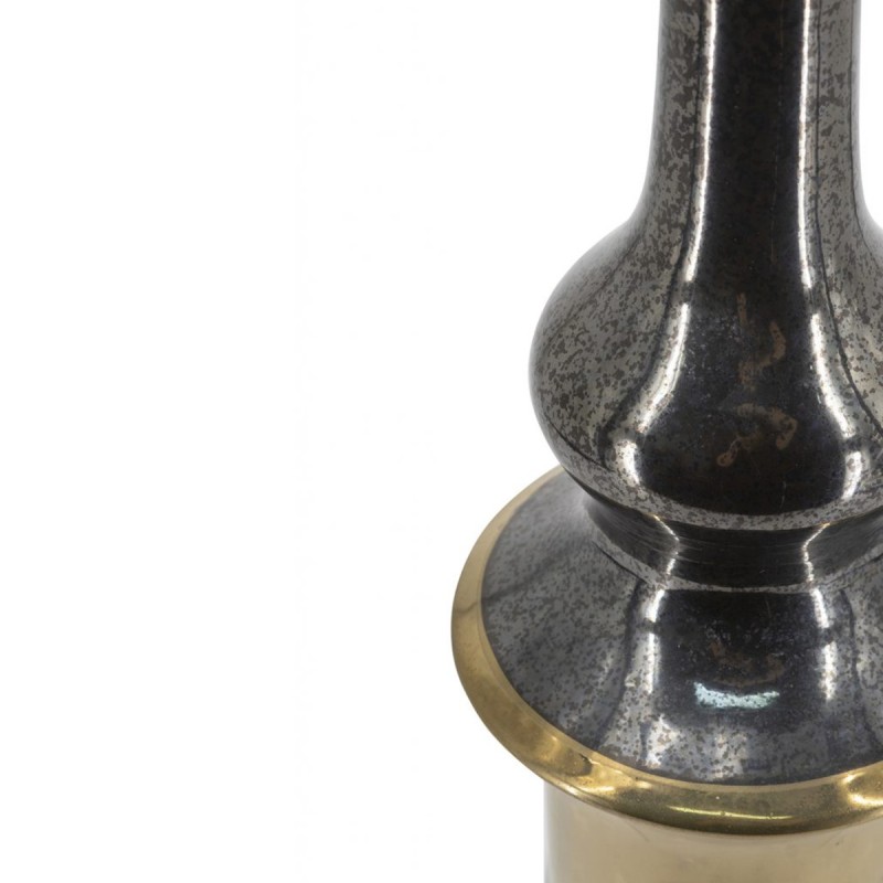 Artekko Glazed Μαύρο Κεραμικό Βάζο με Χρυσό (18.5x18.5x52)cm