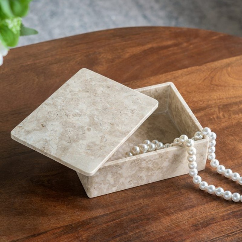 Artekko Marble Μπεζ Μαρμάρινη Κοσμηματοθήκη (20x15x7)cm