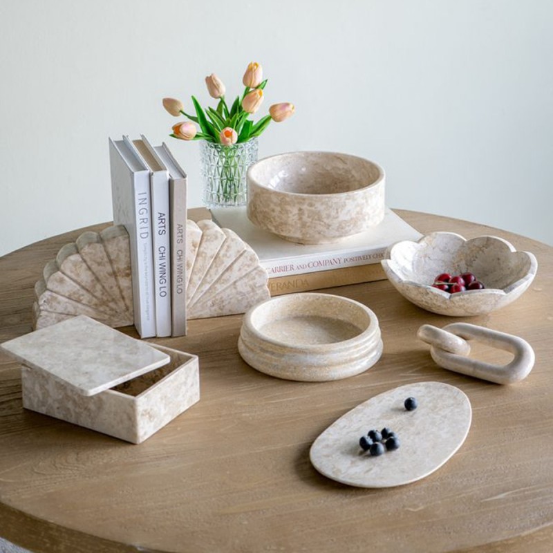 Artekko Marble Μπεζ Μαρμάρινη Κοσμηματοθήκη (20x15x7)cm