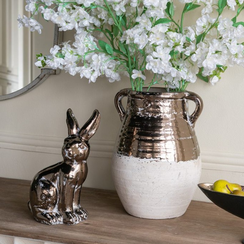 Artekko Candia Βάζο από Τερακότα σε Μπρονζέ με Μπεζ (24.5x24.5x33)cm