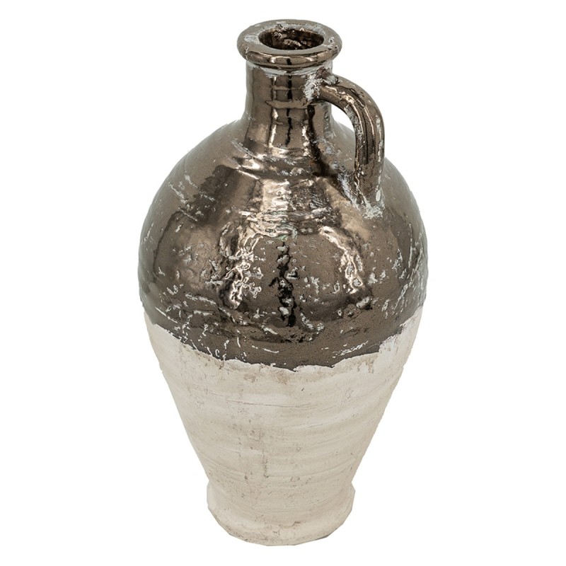 Artekko Candia Βάζο από Τερακότα σε Μπρονζέ με Μπεζ (20x20x38)cm