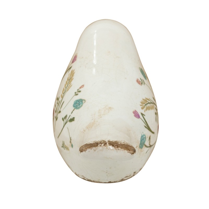 Artekko Aging Λευκό Κεραμικό Διακοσμητικό Πουλί με Λουλούδια (20.5x9x11.5)cm